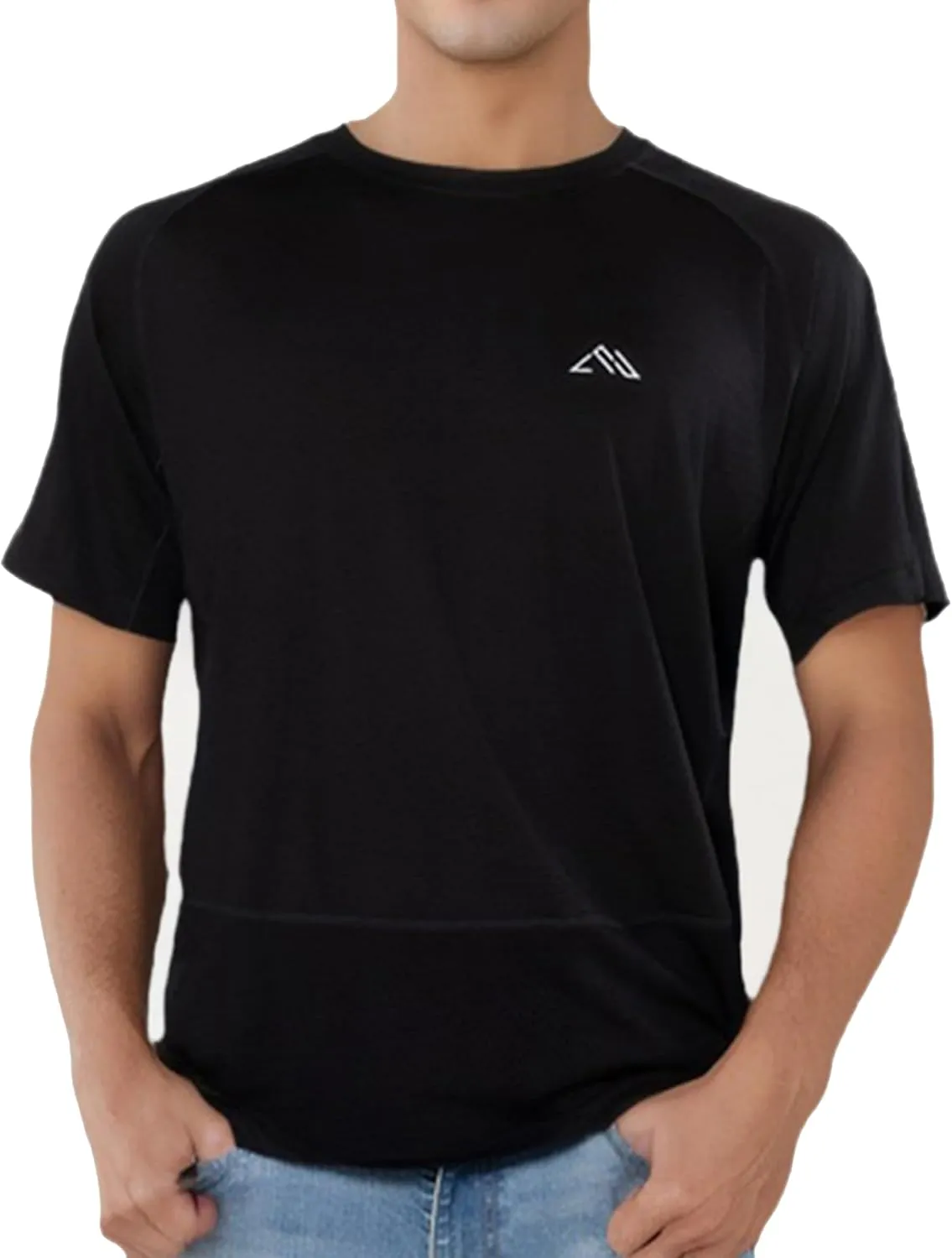 100% Merino Wool Gym T Shirts for Men, Breathable Athletic Workout Short Sleeve Tee, Moisture Wicking T-Shirts