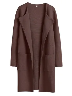 ANRABESS Women's Open Front Knit Lightweight Cardigan Casual Long Coatigan Sweater Lady Jacket Coat 2025 Fall Outerwear