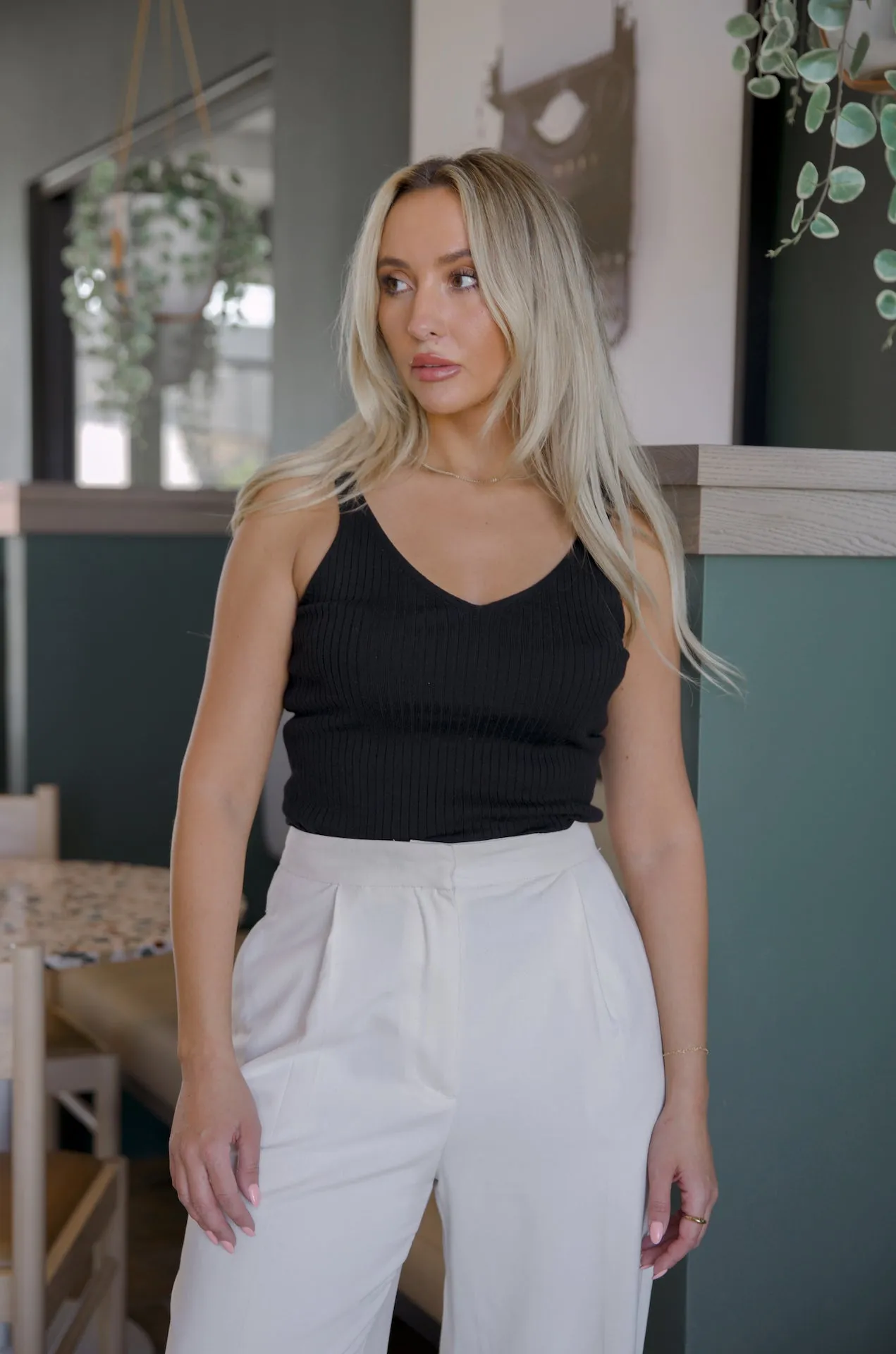 Black Knit Tank Top