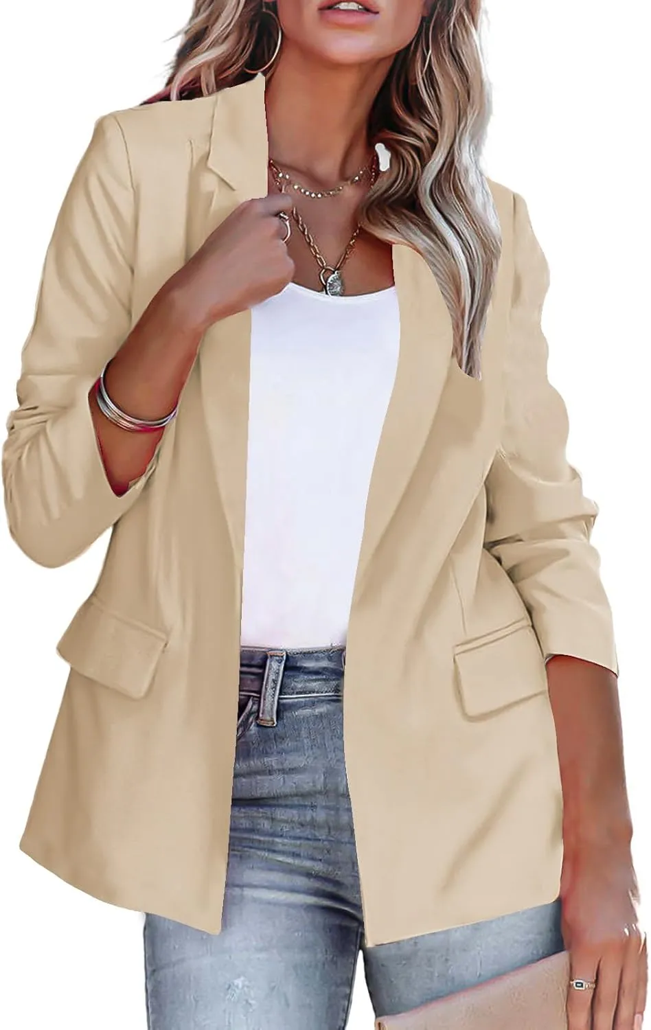 Blazers for Women Business Casual Long Sleeve Jackets Work Casual Office Blazer Suit Lightweight Elegant Jacket