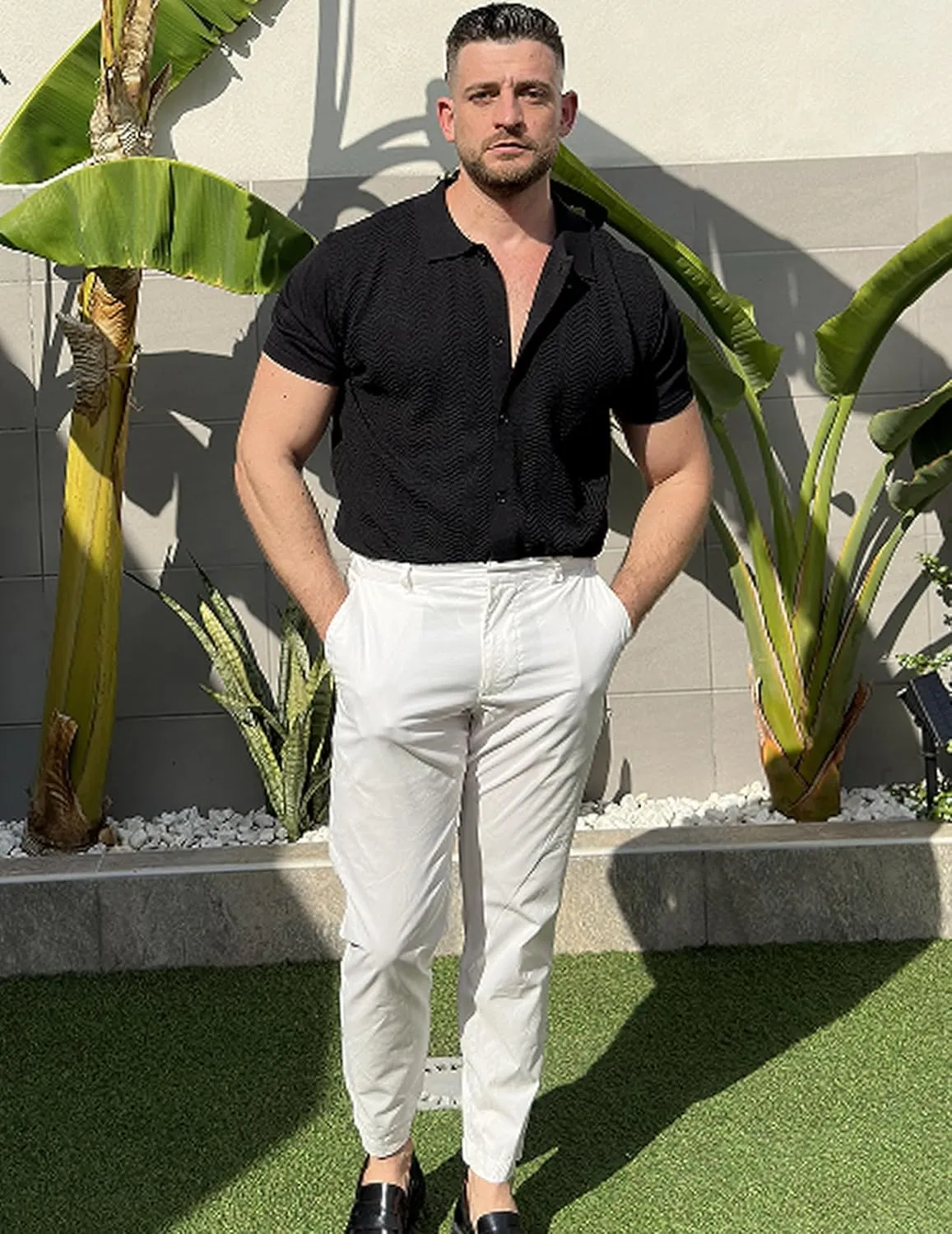 COOFANDY Mens Knit Short Sleeve Shirt Casual Button Down Shirt Vintage Fashion Polo Shirts Crochet Summer Beach Shirts