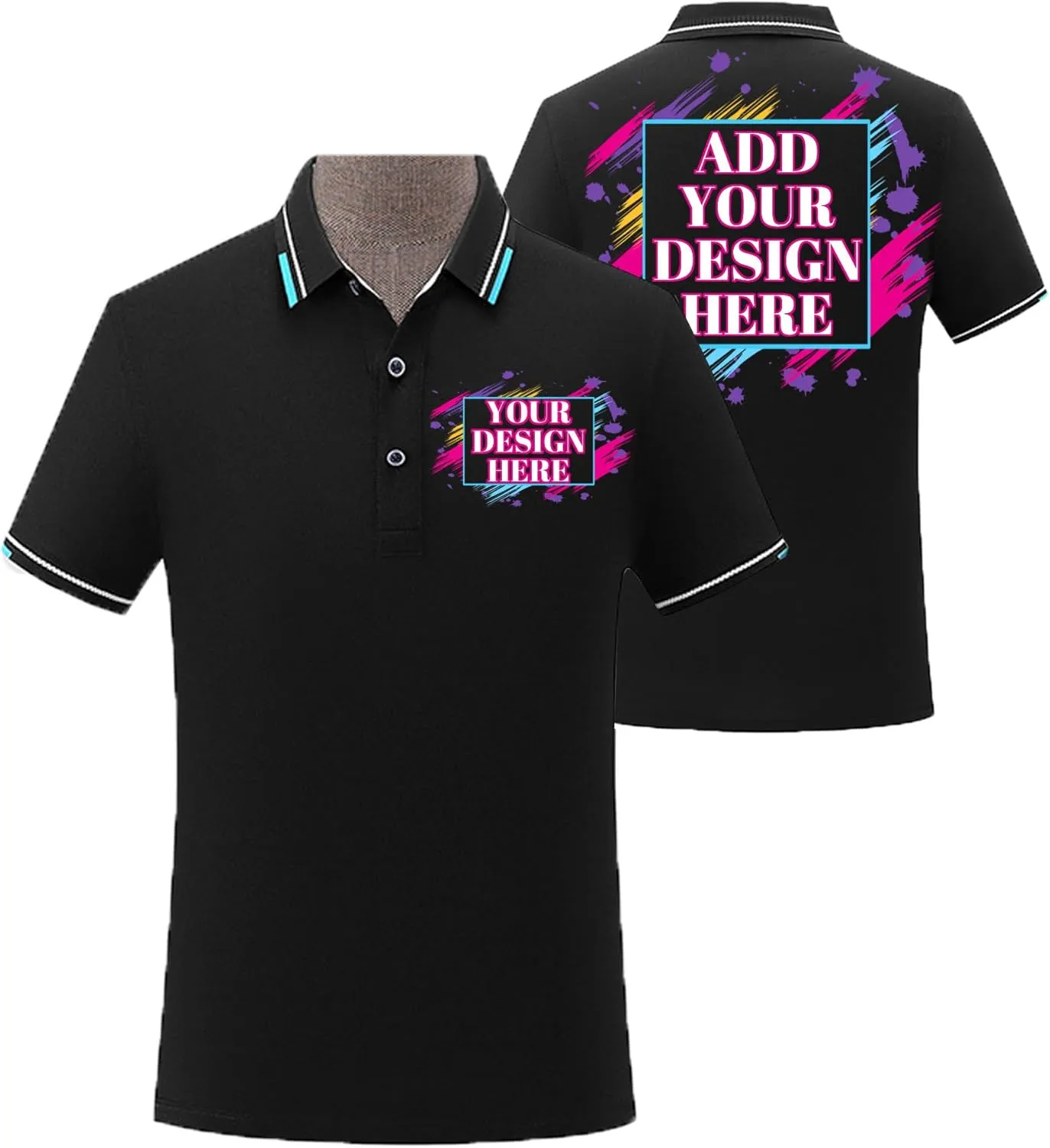Custom Polo Shirt for Men Women Design Your Own Personalized Print Logo Photo Text Golf Tee Work Shirt