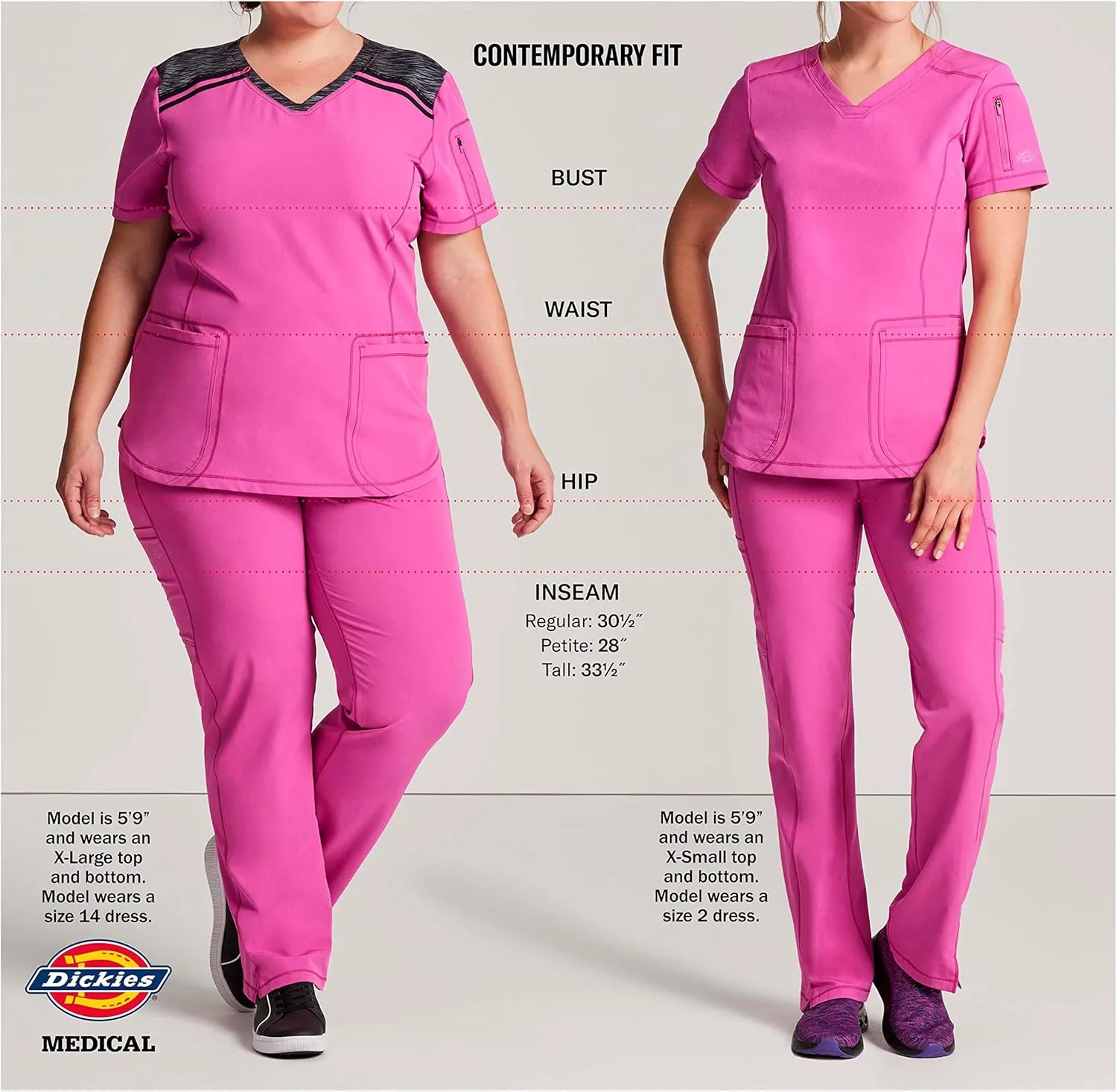 Dickies Women Scrub Pant Mid Rise Jogger with 5 Pocket and Elastic Waistband DK155