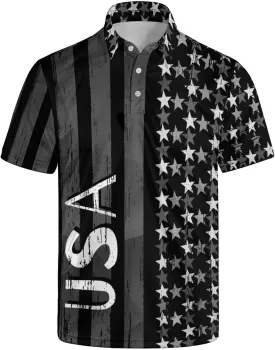Golf Shirts for Men Funny Polo Short Sleeve Performance Moisture Wicking Quick Dry Mens Hawaiian Polo Shirt