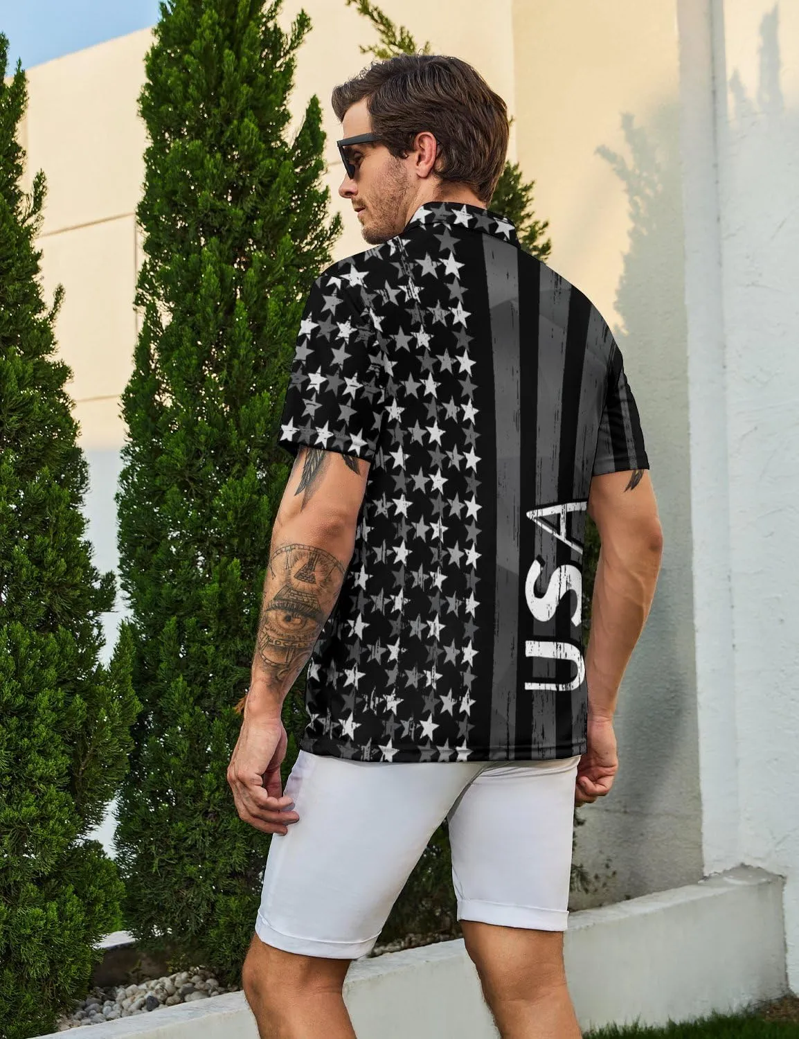Golf Shirts for Men Funny Polo Short Sleeve Performance Moisture Wicking Quick Dry Mens Hawaiian Polo Shirt