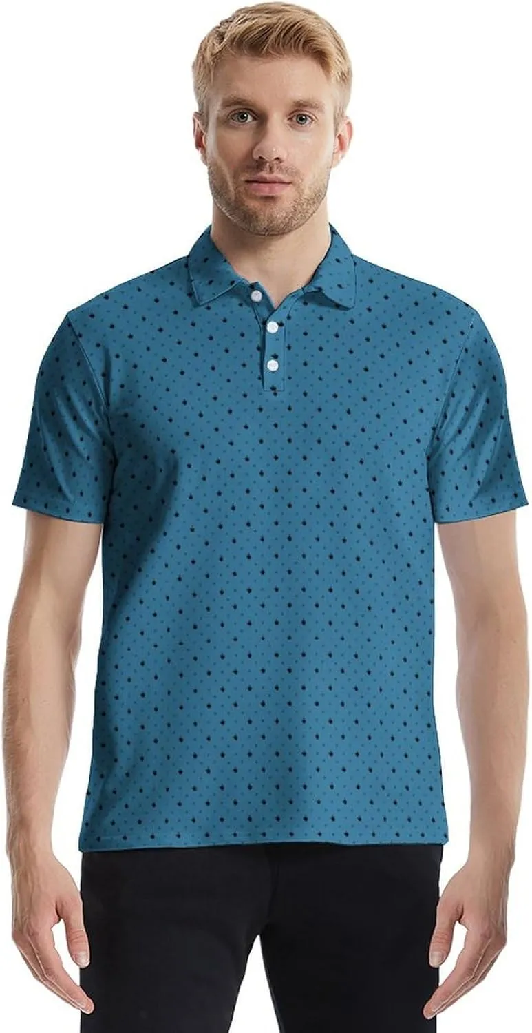 Golf Shirts for Men Funny Polo Short Sleeve Performance Moisture Wicking Quick Dry Mens Hawaiian Polo Shirt