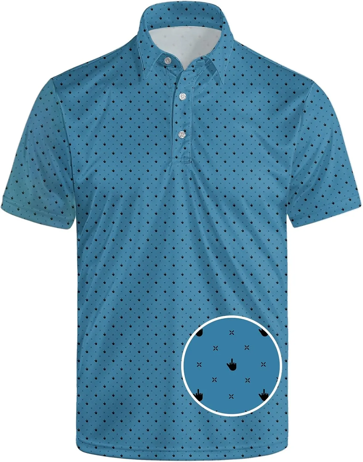 Golf Shirts for Men Funny Polo Short Sleeve Performance Moisture Wicking Quick Dry Mens Hawaiian Polo Shirt