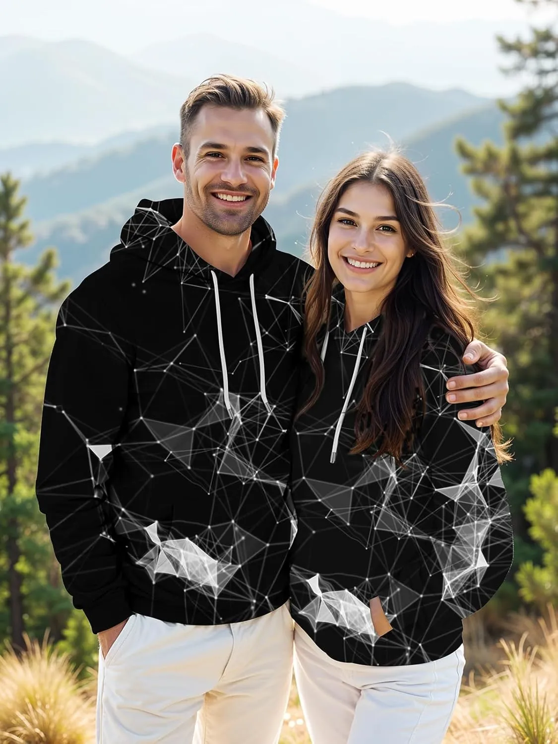 Hoodies for Men and Women-Teen Boys Pullover Hoodies Sweatshirt for Gifts Black red Galaxy Hoodies
