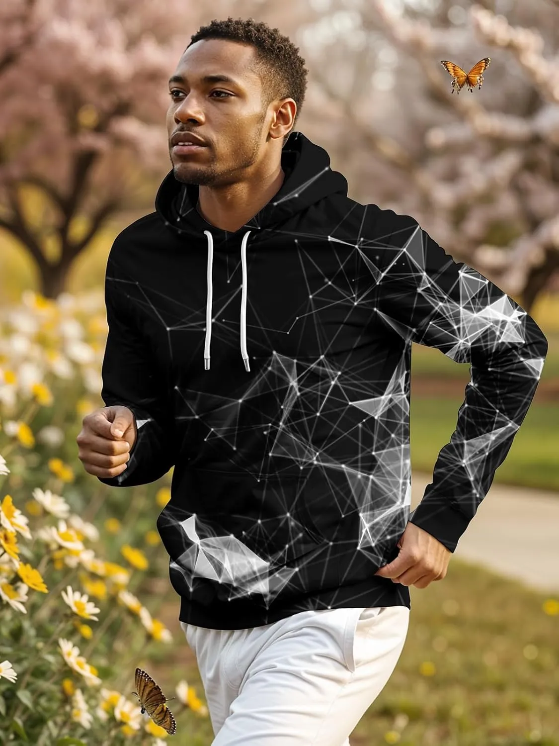 Hoodies for Men and Women-Teen Boys Pullover Hoodies Sweatshirt for Gifts Black red Galaxy Hoodies