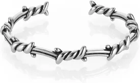 HZMAN Barbed Wire Bracelet for Men Retro Gothic Punk Stainless Steel Thorns Cuff Bracelet Jewelry Gift