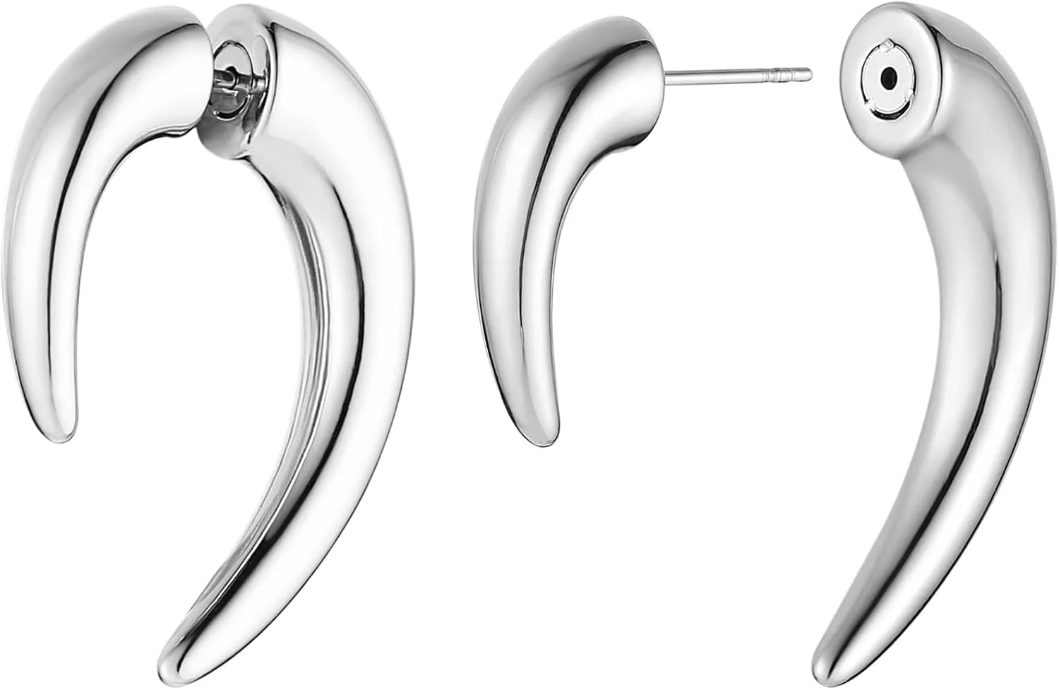 HZMAN Dragon Claw Stud Earrings for Men Women Stainless Steel Gothic Punk Piercing Sharp Claw Spike Earring Jewelry Gift