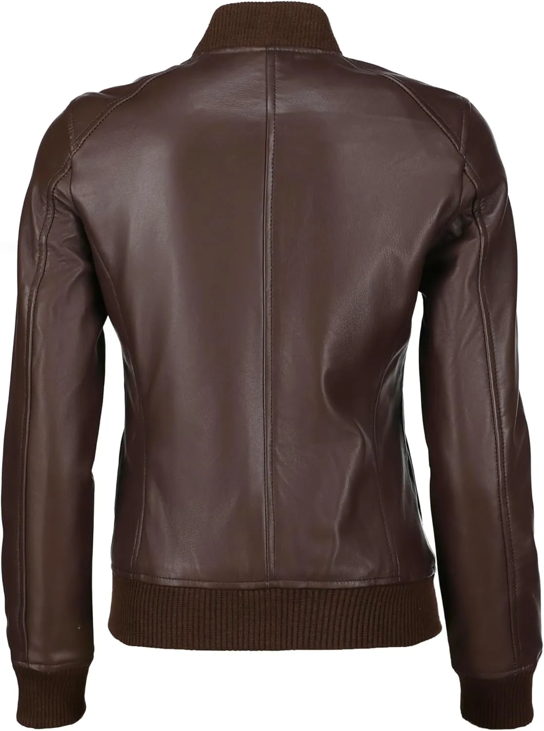 Jild Classical Varsity Style Leather Jacket Women - Casual Fashion Windbreaker Moto Biker Genuine Leather Bomber Jacket Women