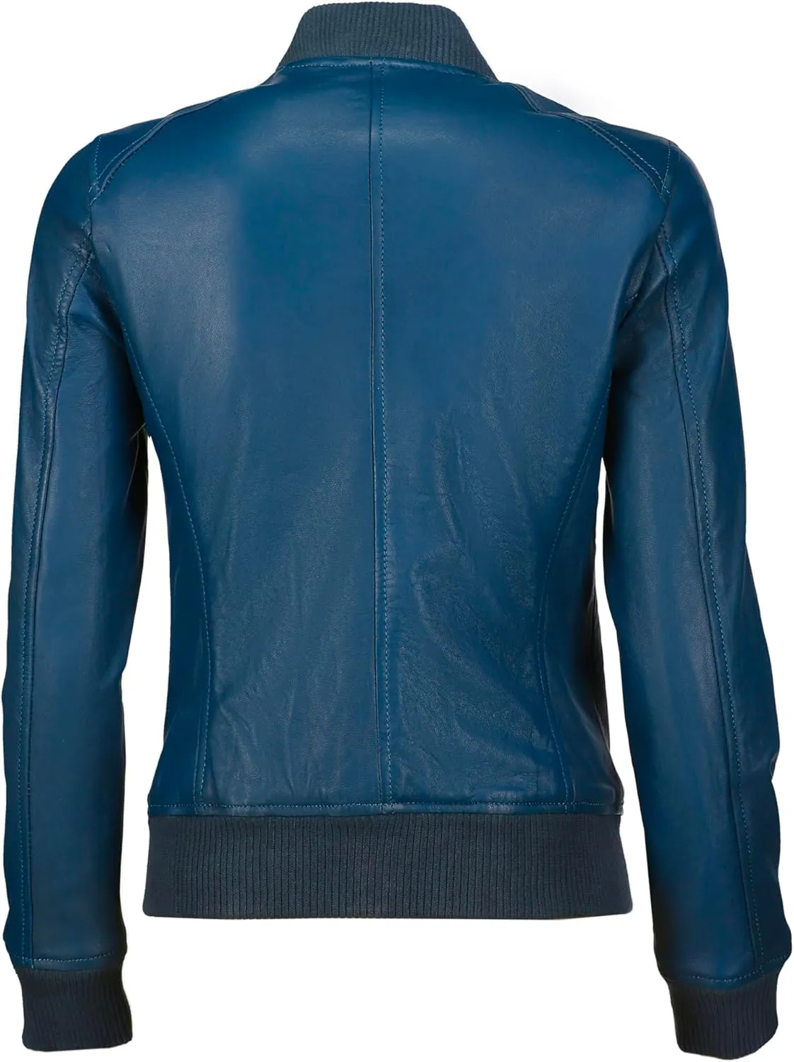 Jild Classical Varsity Style Leather Jacket Women - Casual Fashion Windbreaker Moto Biker Genuine Leather Bomber Jacket Women