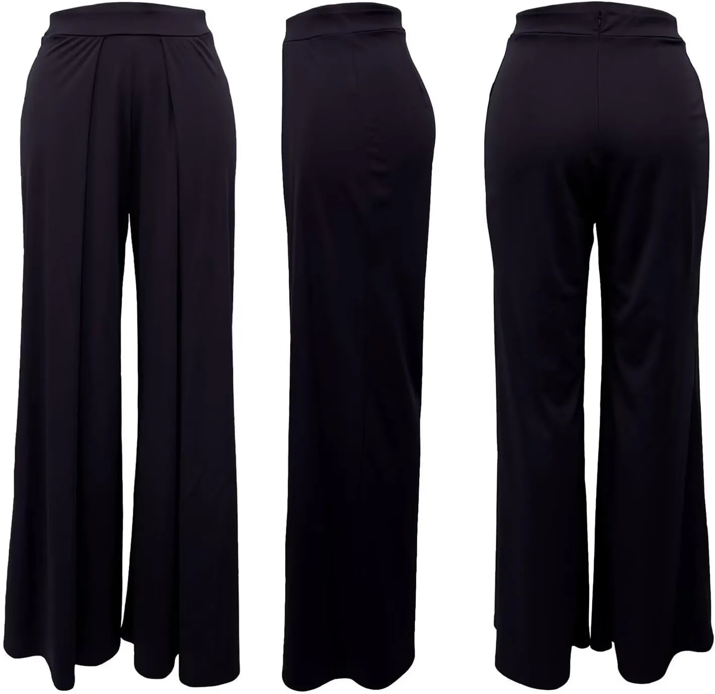 LROSEY Women Flowy High Waisted Wide Leg Dress Pants Pleated Palazzo Trousers for Casual Business Work Office Suit