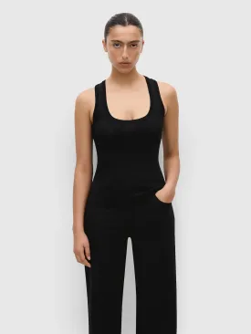 Matteau Ribbed Tank Black