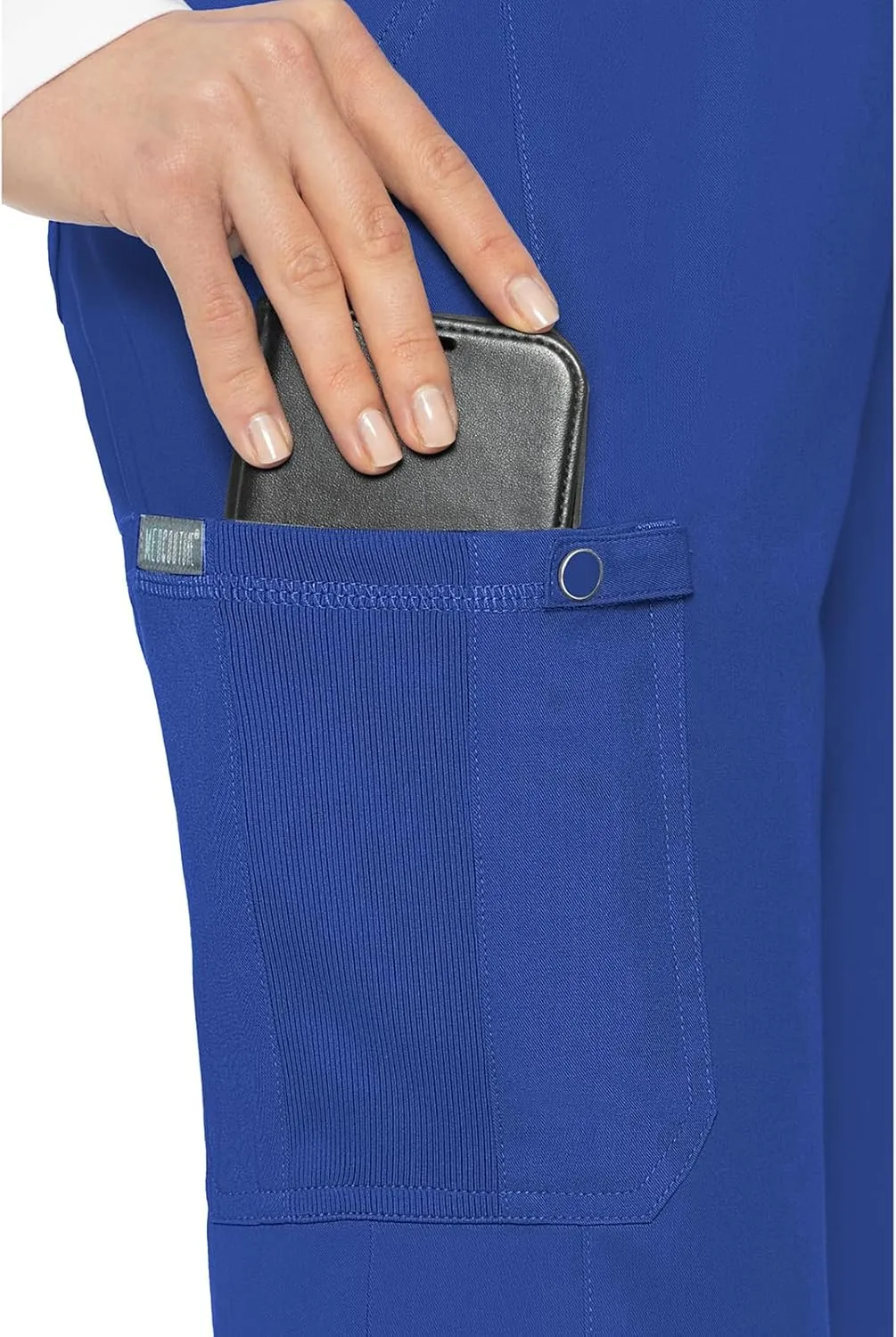 Med Couture Scrub Pants for Women, Jersey Waist Yoga Bottoms, 6 Pockets with Mid Rise Drawstring Waistband - MC7725