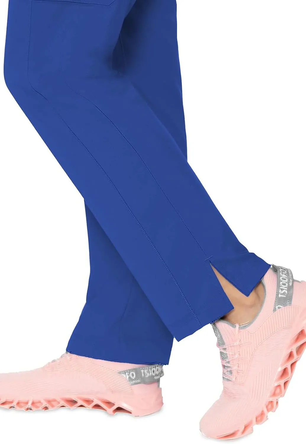 Med Couture Scrub Pants for Women, Jersey Waist Yoga Bottoms, 6 Pockets with Mid Rise Drawstring Waistband - MC7725