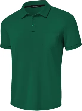 Men's Classic Short Sleeve Polo Shirt Casual Lightweight Solid Golf Shirts with Pocket