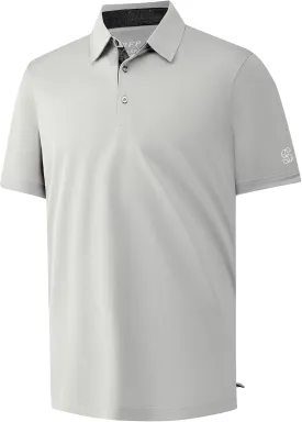 Mens Golf Shirt Short Sleeve Moisture Wicking Dry Fit Performance Solid Casual Pique Collared Golf Polo Shirts for Men