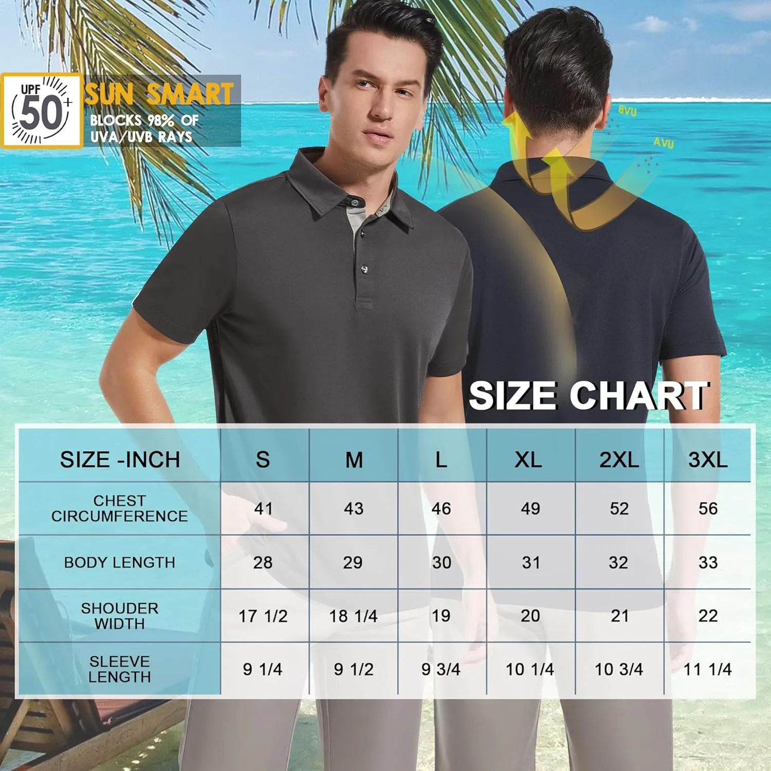 Mens Golf Shirt Short Sleeve Moisture Wicking Dry Fit Performance Solid Casual Pique Collared Golf Polo Shirts for Men