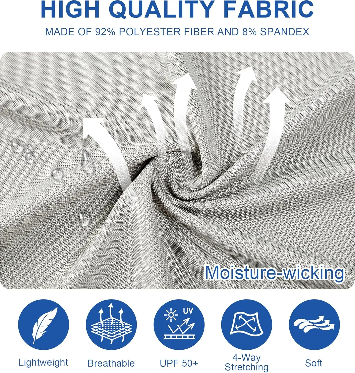 Mens Golf Shirt Short Sleeve Moisture Wicking Dry Fit Performance Solid Casual Pique Collared Golf Polo Shirts for Men