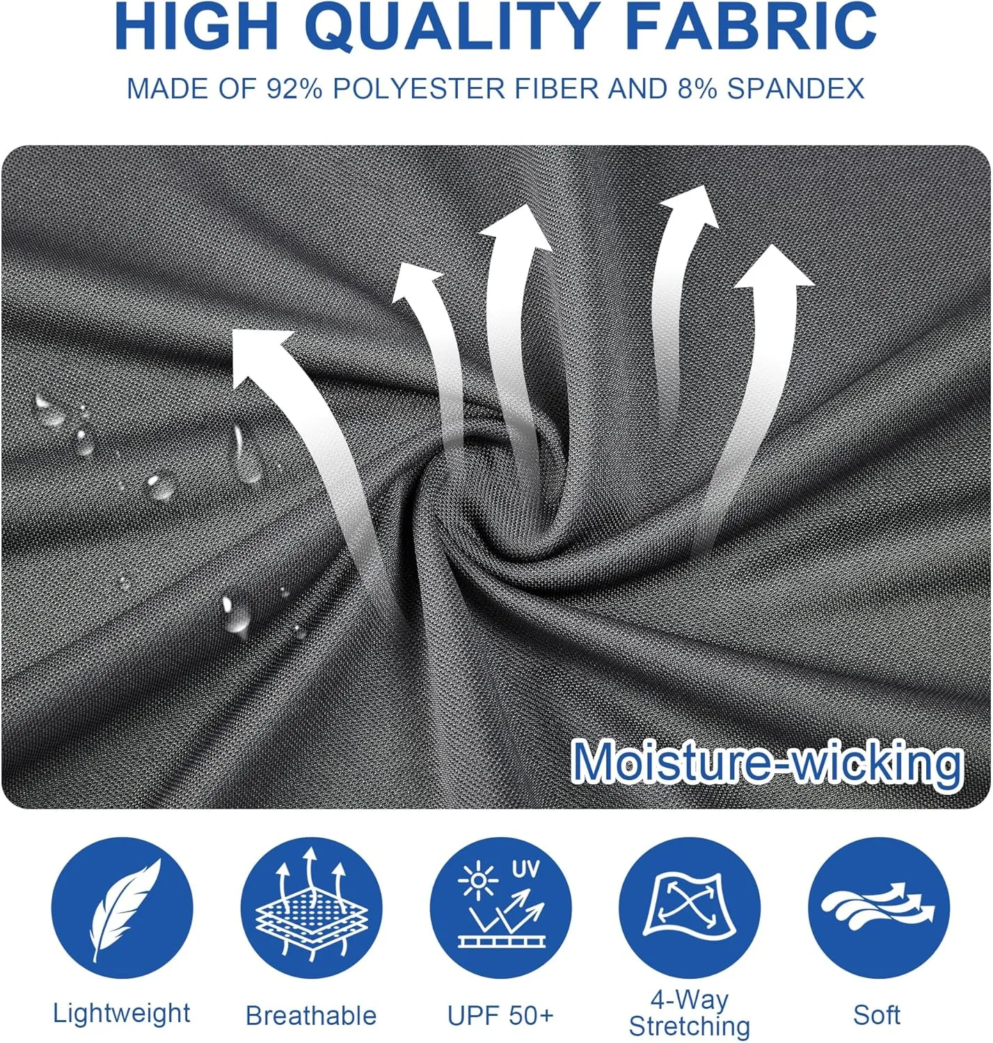 Mens Golf Shirt Short Sleeve Moisture Wicking Dry Fit Performance Solid Casual Pique Collared Golf Polo Shirts for Men