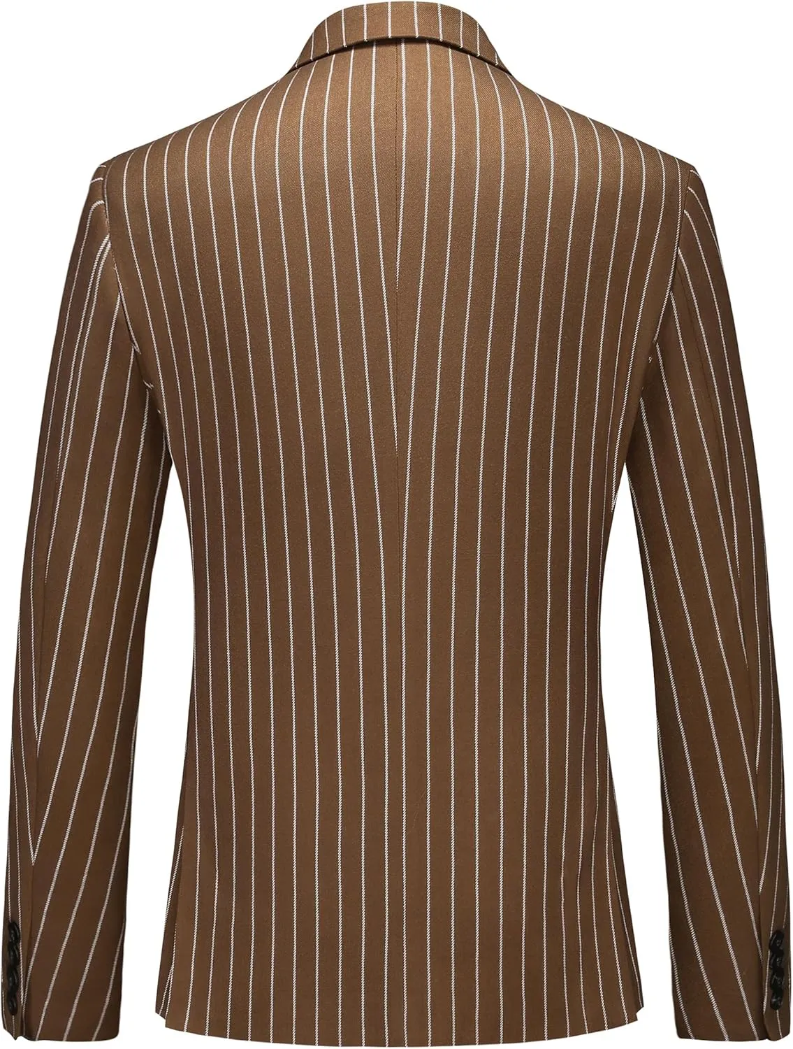 MOGU Mens Double Breasted Pinstripe Suit - 2 Piece Slim Fit Vintage Tuxedo for Groomsmen, Wedding, Prom