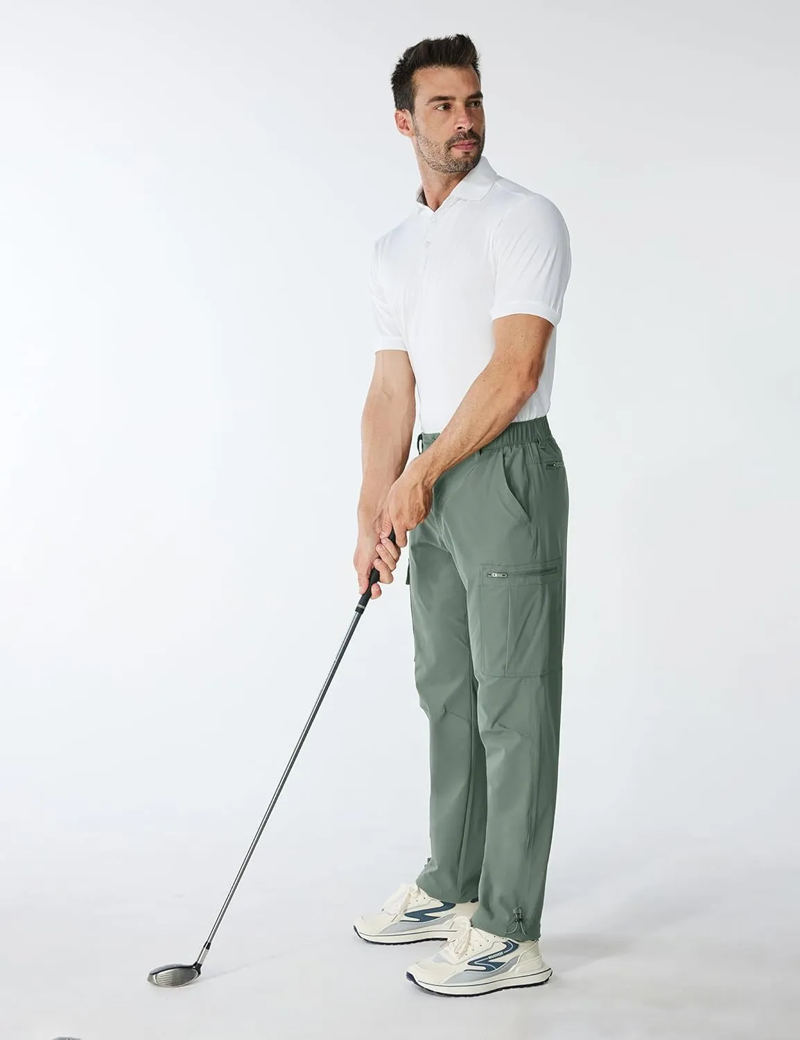 MOURCE Mens Quick-Dry Hiking Pants - Lightweight Water Resistant Cargo Pants for Men with 8 Pockets for Outdoor Activities