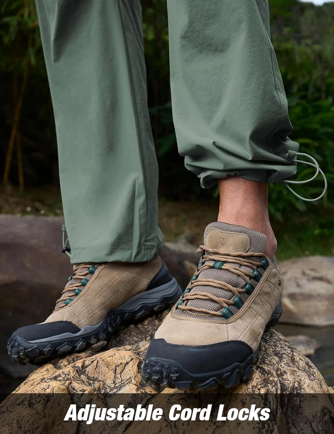 MOURCE Mens Quick-Dry Hiking Pants - Lightweight Water Resistant Cargo Pants for Men with 8 Pockets for Outdoor Activities