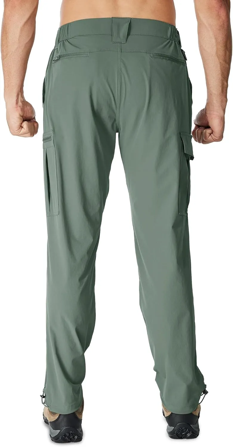 MOURCE Mens Quick-Dry Hiking Pants - Lightweight Water Resistant Cargo Pants for Men with 8 Pockets for Outdoor Activities