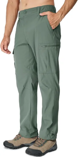 MOURCE Mens Quick-Dry Hiking Pants - Lightweight Water Resistant Cargo Pants for Men with 8 Pockets for Outdoor Activities