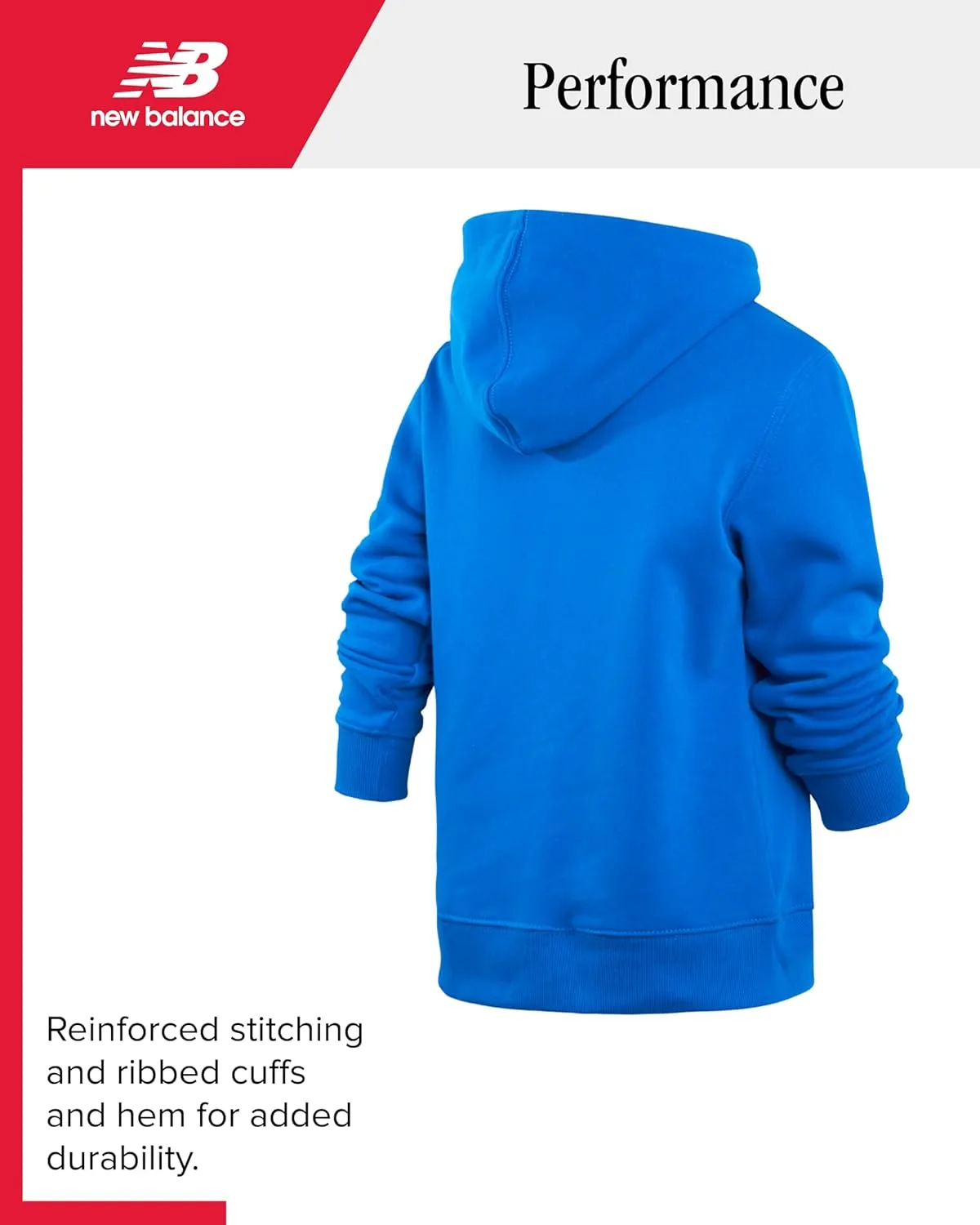 New Balance Boys Hoodie - Fleece Pullover Sweatshirt, Comfy Long Sleeve Hoodies for Boys with Kangaroo Pocket (Sizes 4-20)