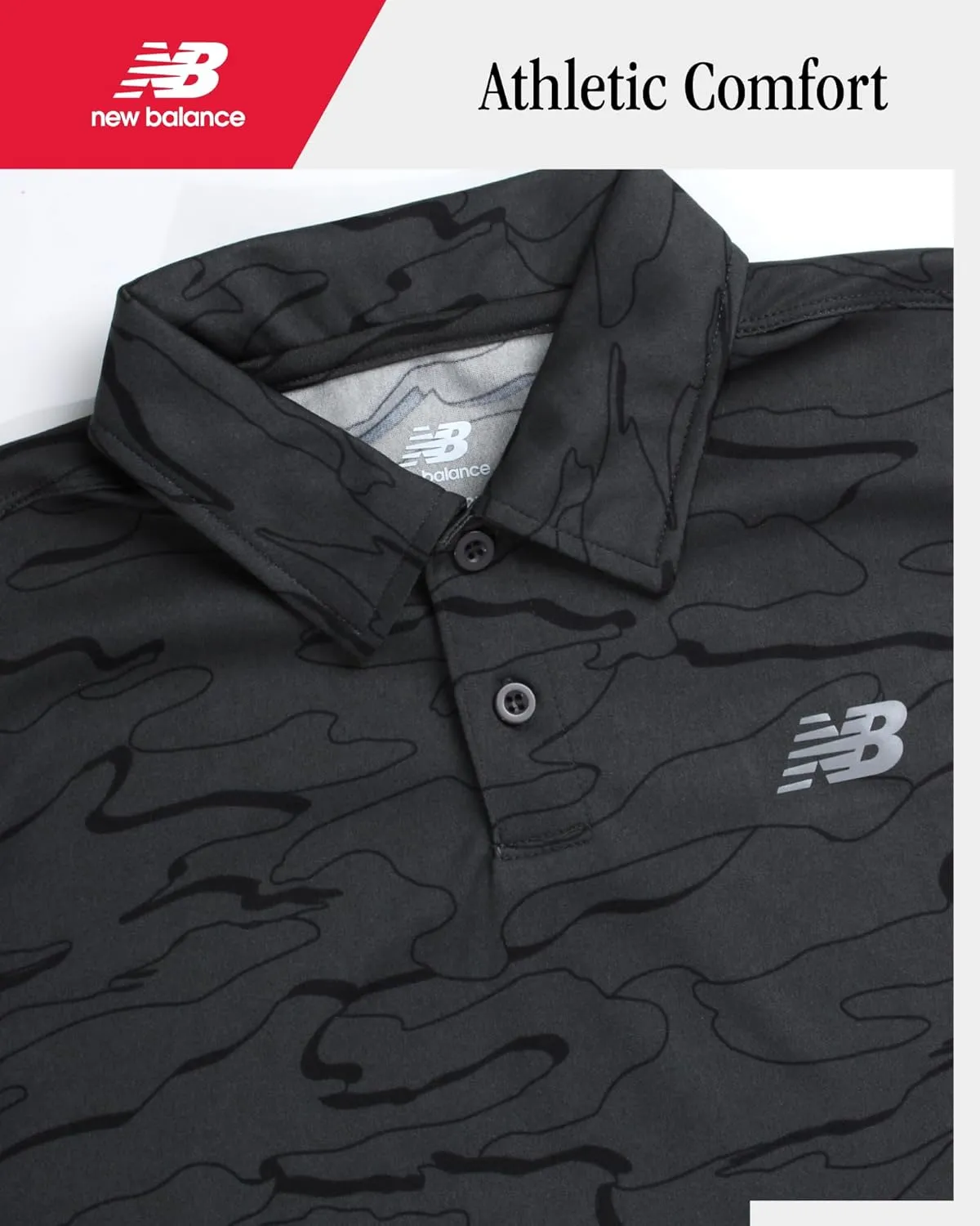 New Balance Boys' Polo T-Shirt - Short Sleeve Dry Fit Shirt for Boys' - Performance Collared Golf Shirt (8-20)