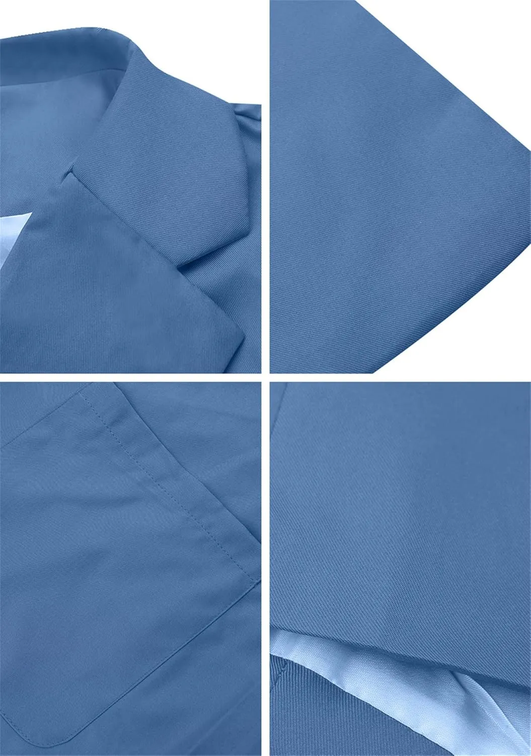 OMZIN Women's Lapel Pockets Long Sleeve Blazer Open Front Coat Jacket