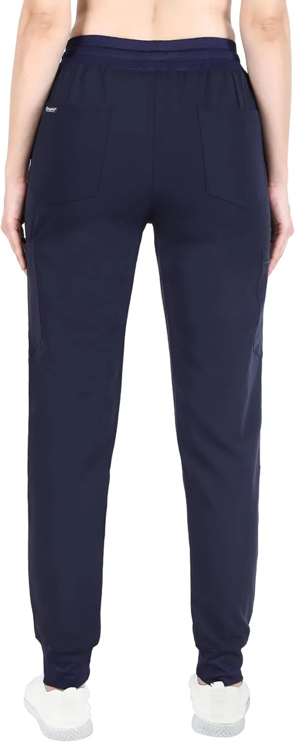 Organix Medical Uniform Jogger Scrub Pants for Women, 4-Way Stretch, Drawstring Joggers, Workwear Professional Scrub Pants