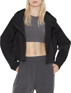 Orolay Women's Cropped Athletic Jacket Workout Running Yoga Gym Activewear Zip-Up Sun Protection Hoodie Summer Jackets