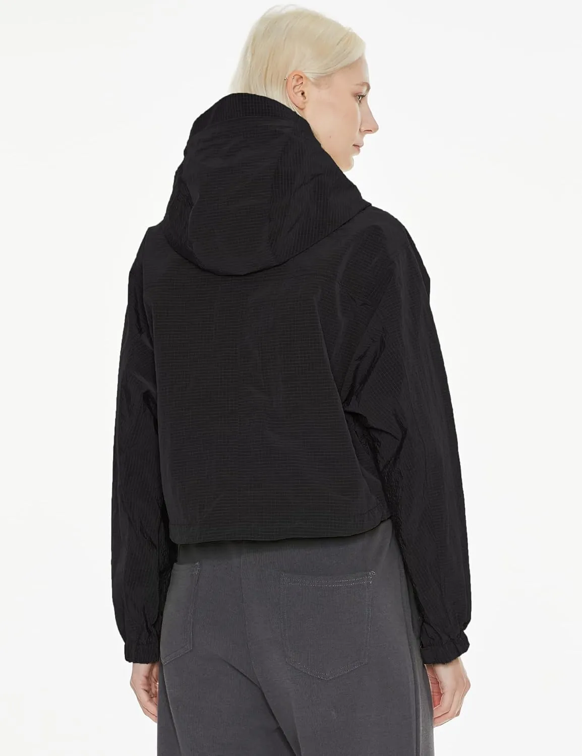 Orolay Women's Cropped Athletic Jacket Workout Running Yoga Gym Activewear Zip-Up Sun Protection Hoodie Summer Jackets