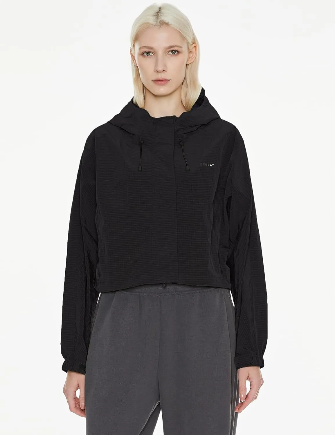 Orolay Women's Cropped Athletic Jacket Workout Running Yoga Gym Activewear Zip-Up Sun Protection Hoodie Summer Jackets