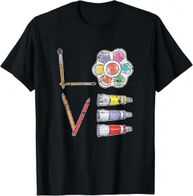 Painter Valentines Day Gift Painting Tools Drawing Artist T-Shirt