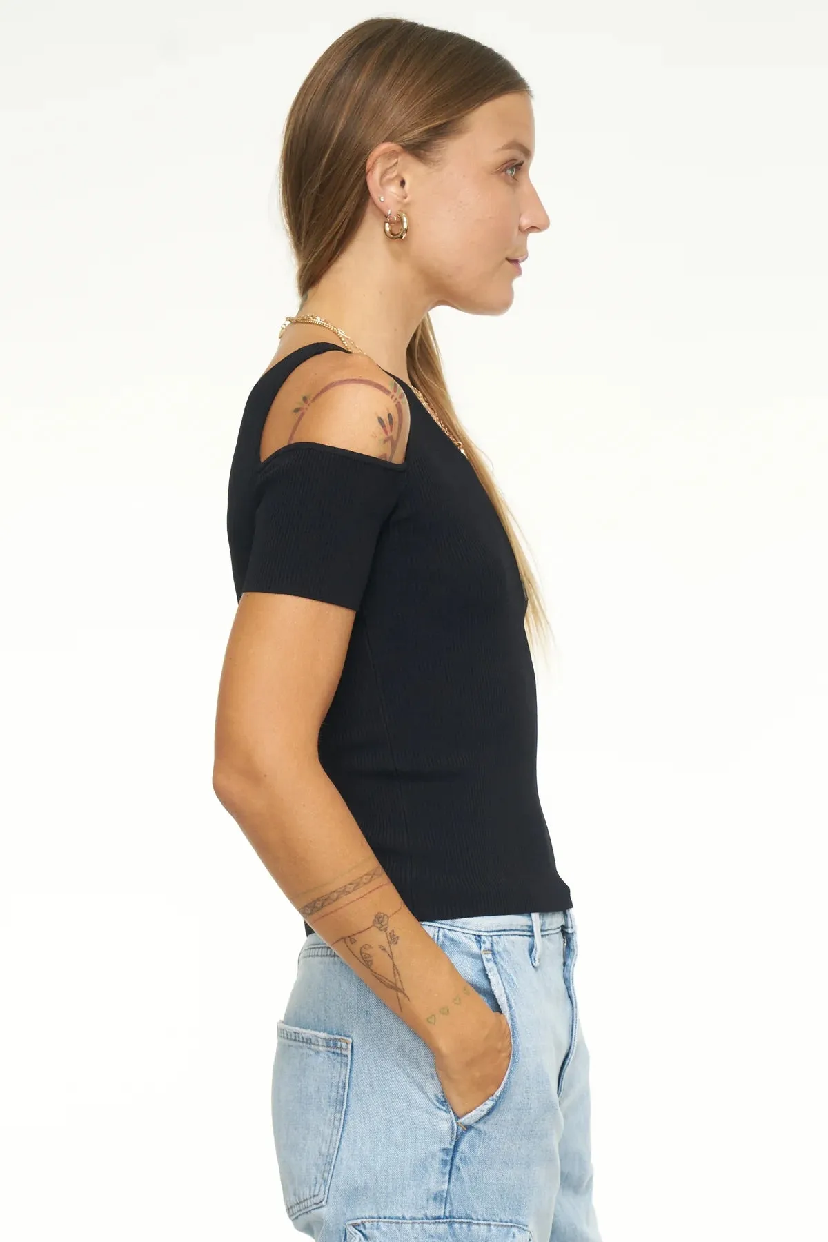 PIS Kaia Asymmetrical Top in Black