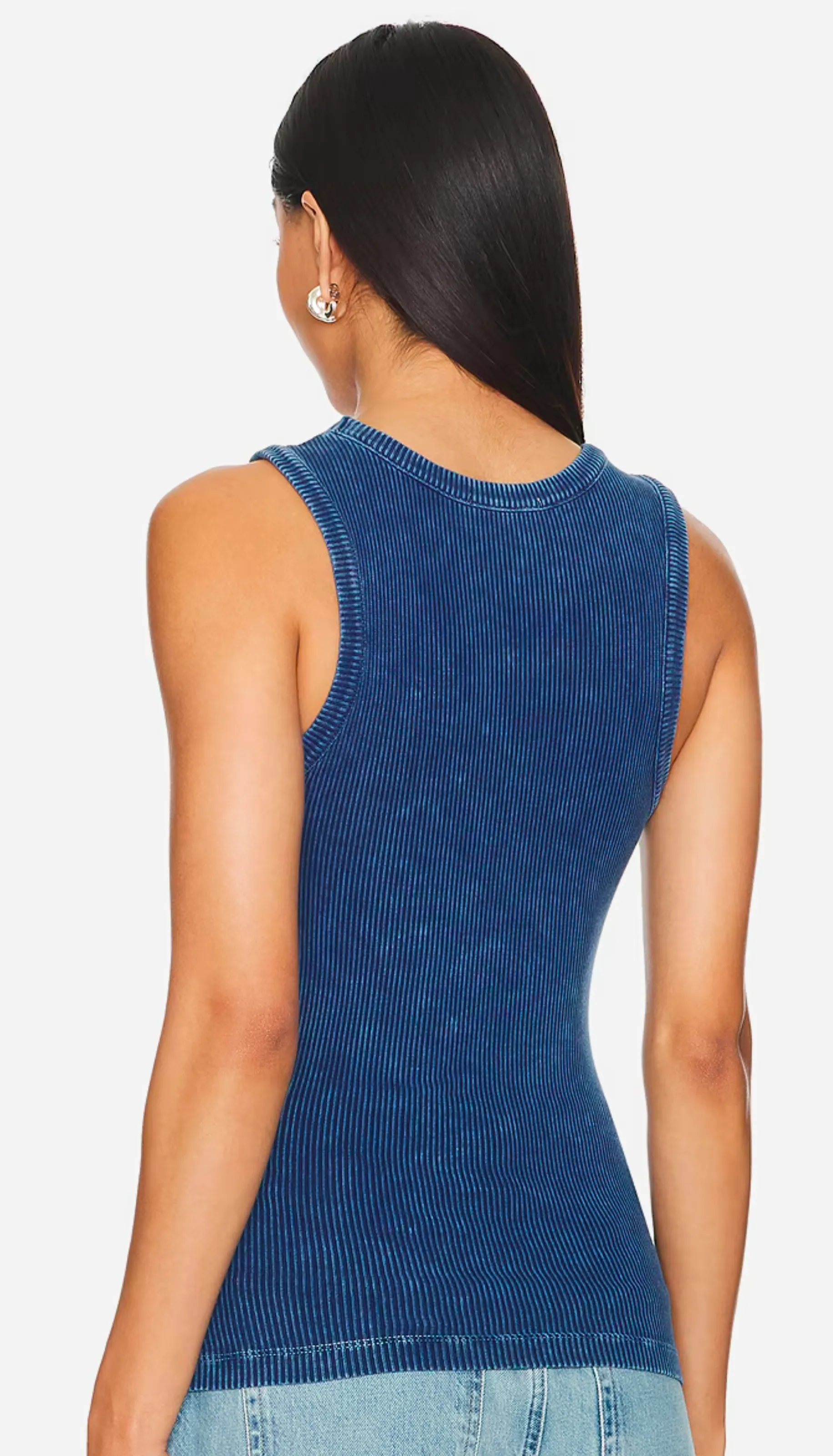 Poppy Scoop Neck Tank - Indigo