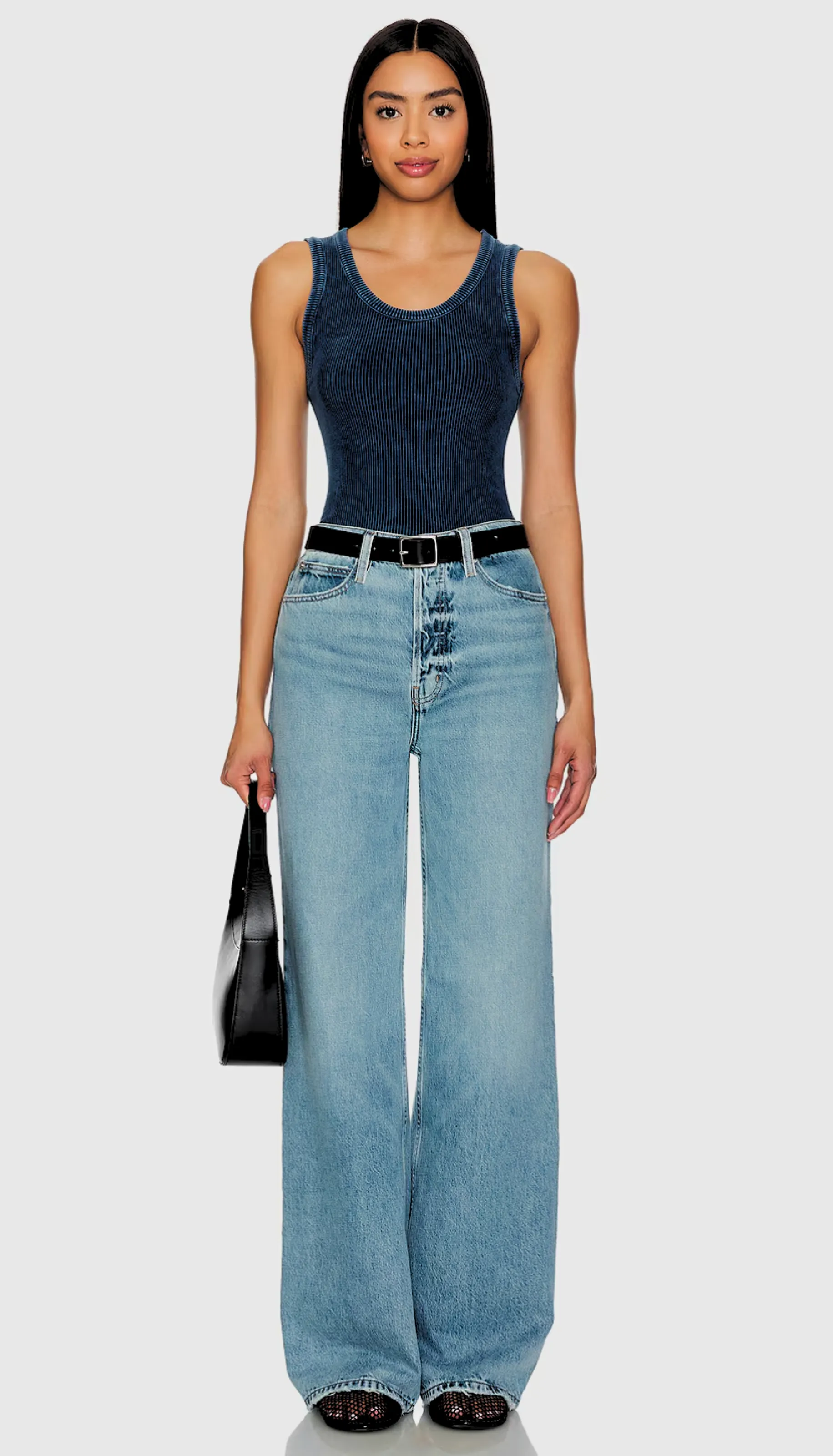 Poppy Scoop Neck Tank - Indigo