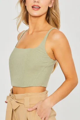 Ribbed Knit Cropped Top