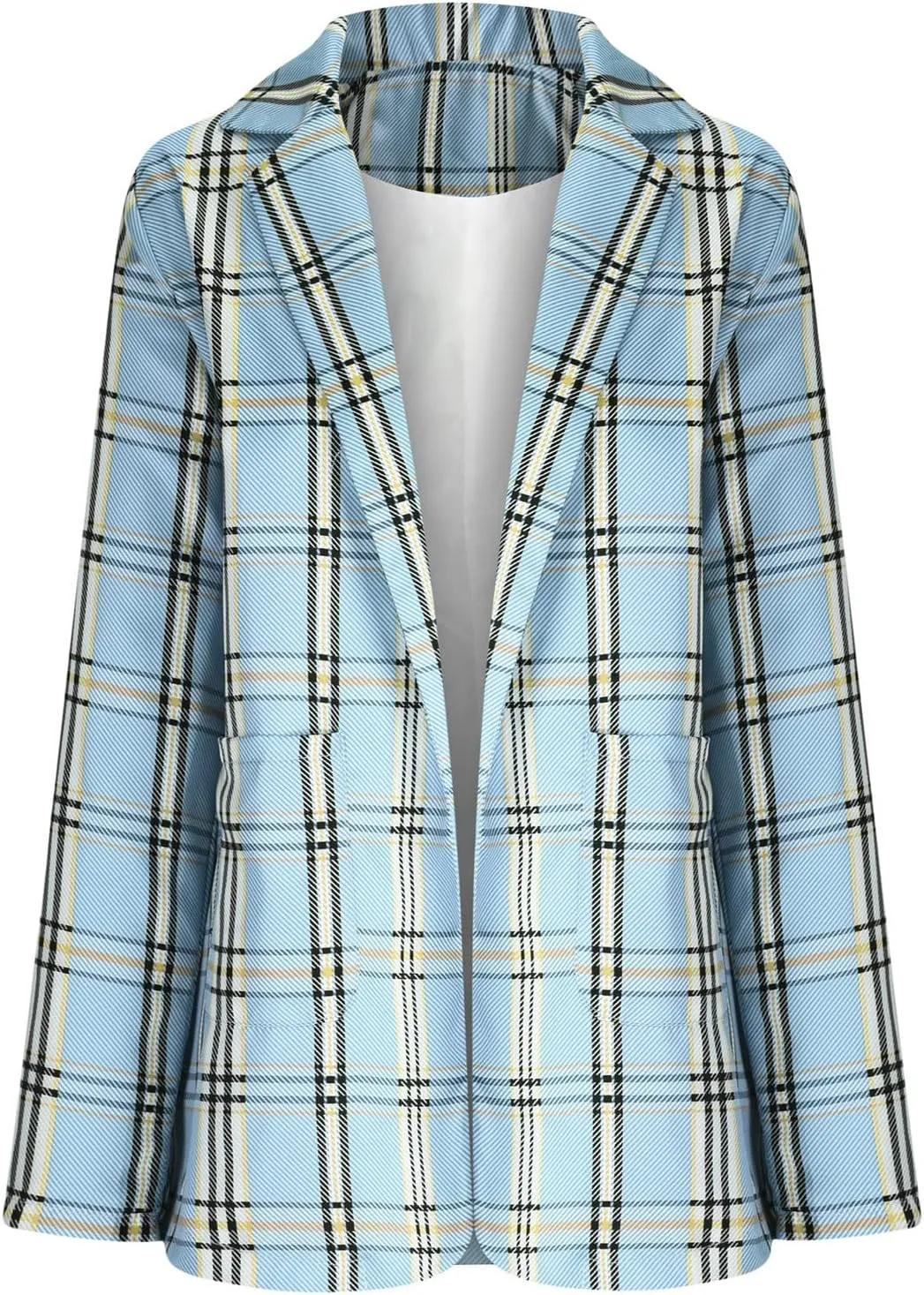 Solid Color Blazers for Women Business Casual Plaid Blazer Jacket Office Work Jackets 2024 Fall Coats