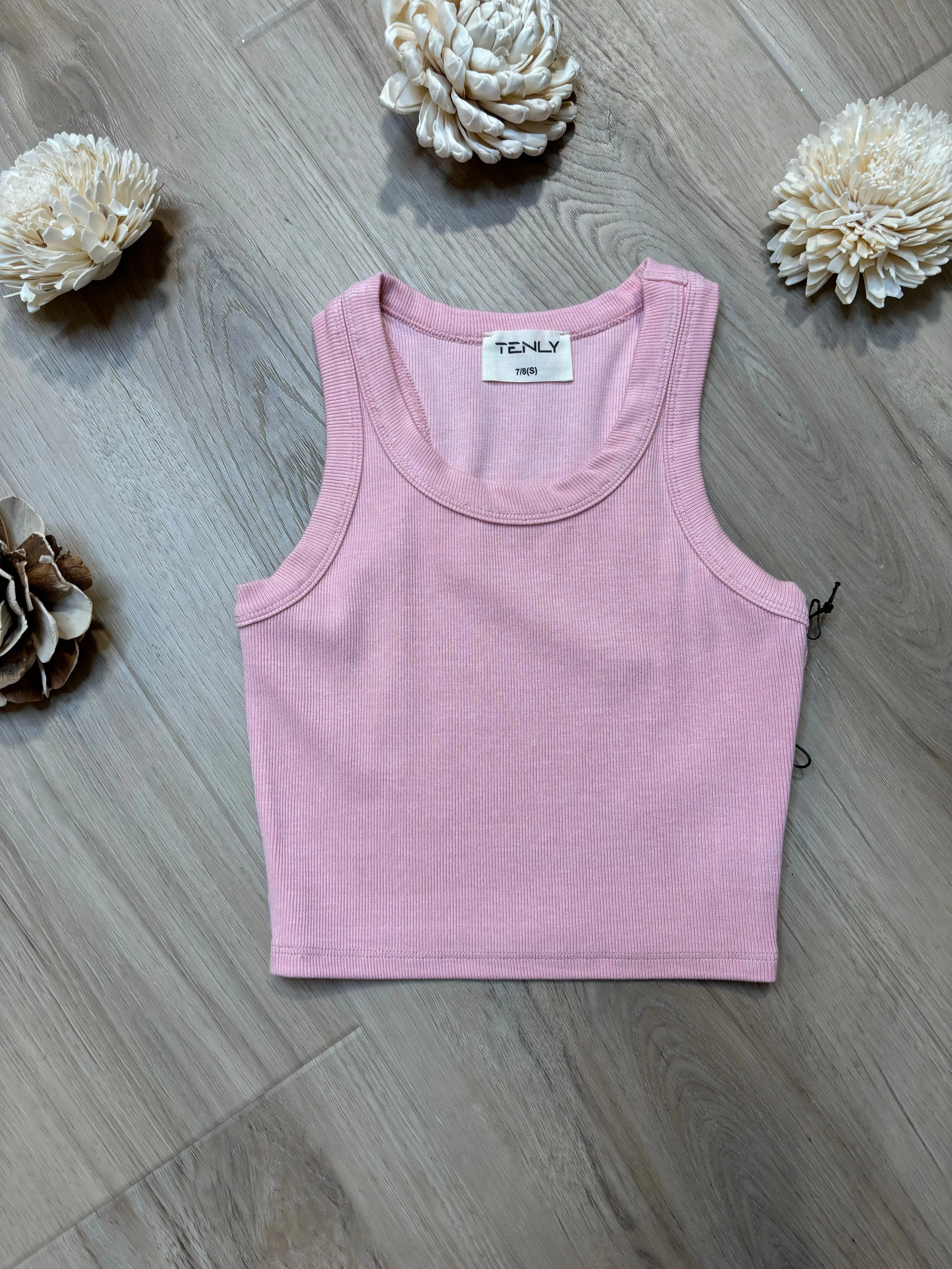 TEN Ribbed Racerback Tank in Ballet Pink