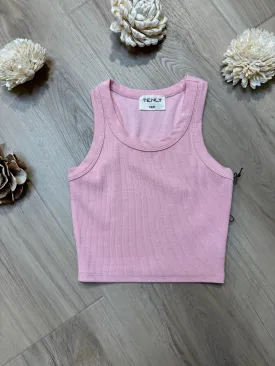 TEN Ribbed Racerback Tank in Ballet Pink