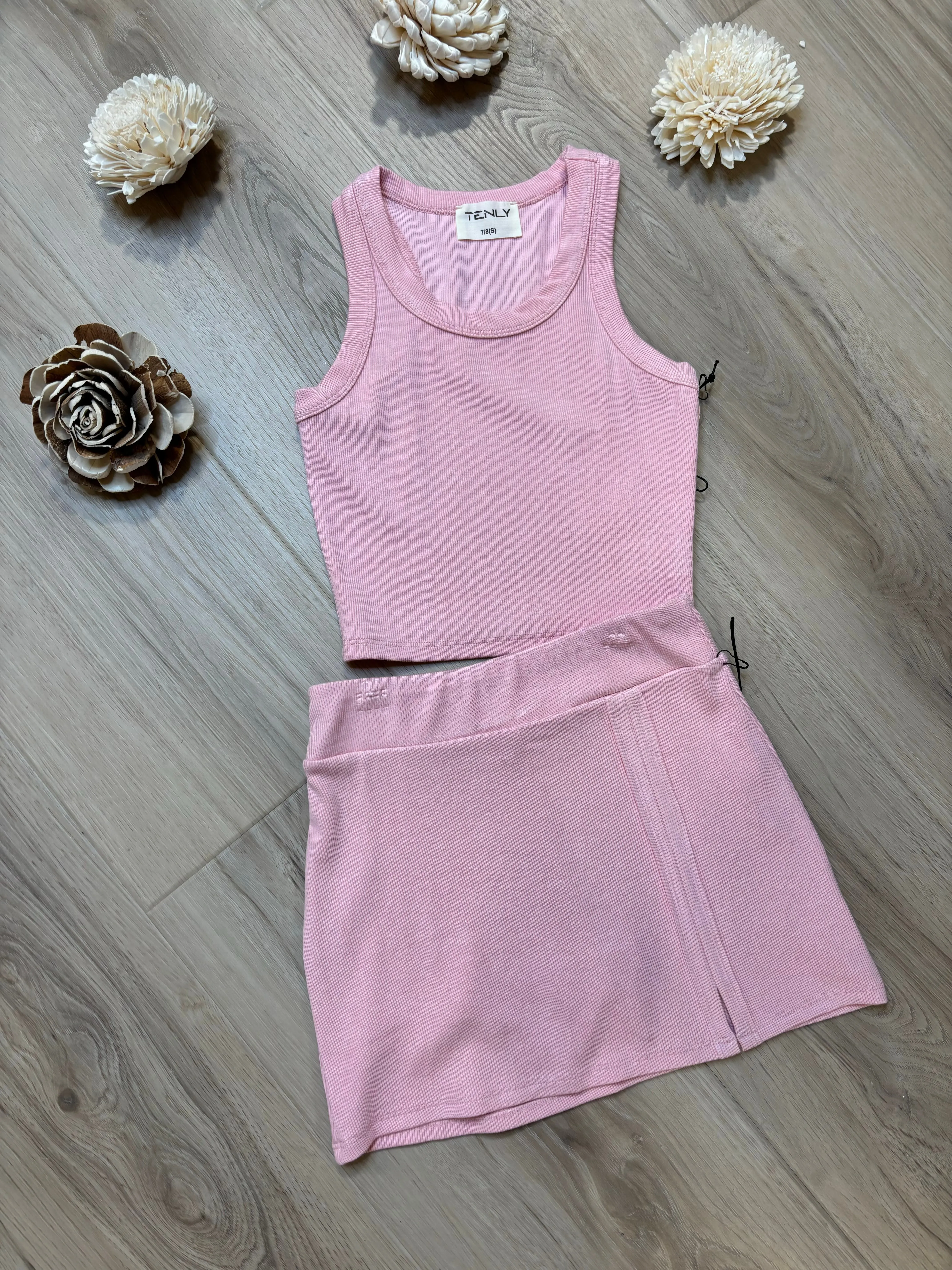 TEN Ribbed Racerback Tank in Ballet Pink