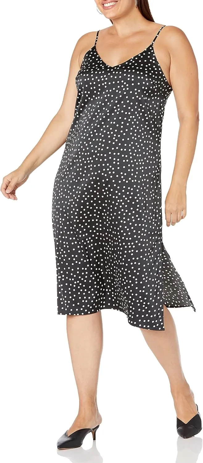 The Drop Women's Ana Silky V-Neck Midi Slip Dress