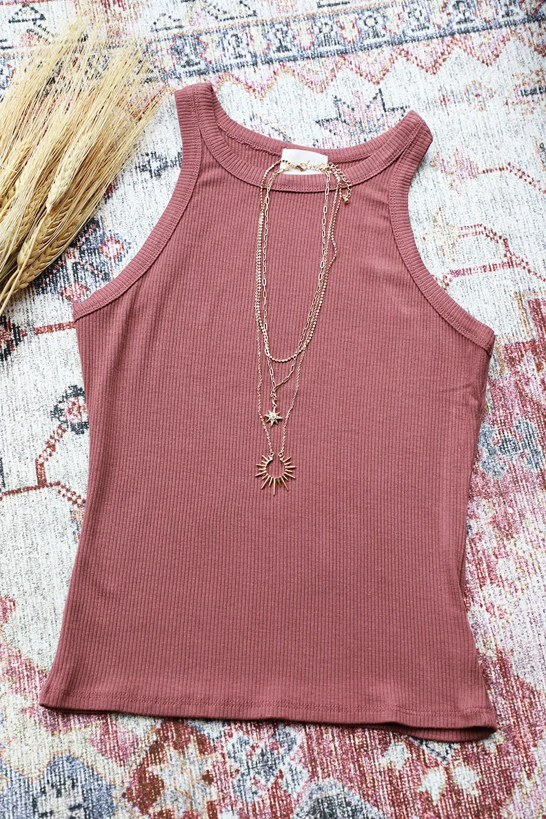 The Kassidy Ribbed Tank Top- Marsalla