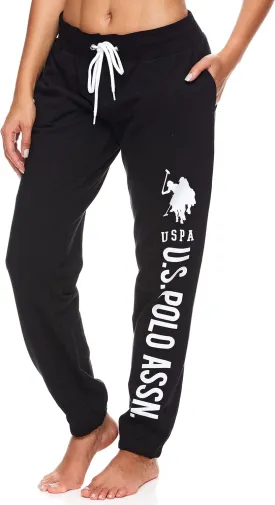 U.S. Polo Assn. Essentials Womens Sweatpants with Pockets, Comfy and Breathable French Terry Joggers for Women